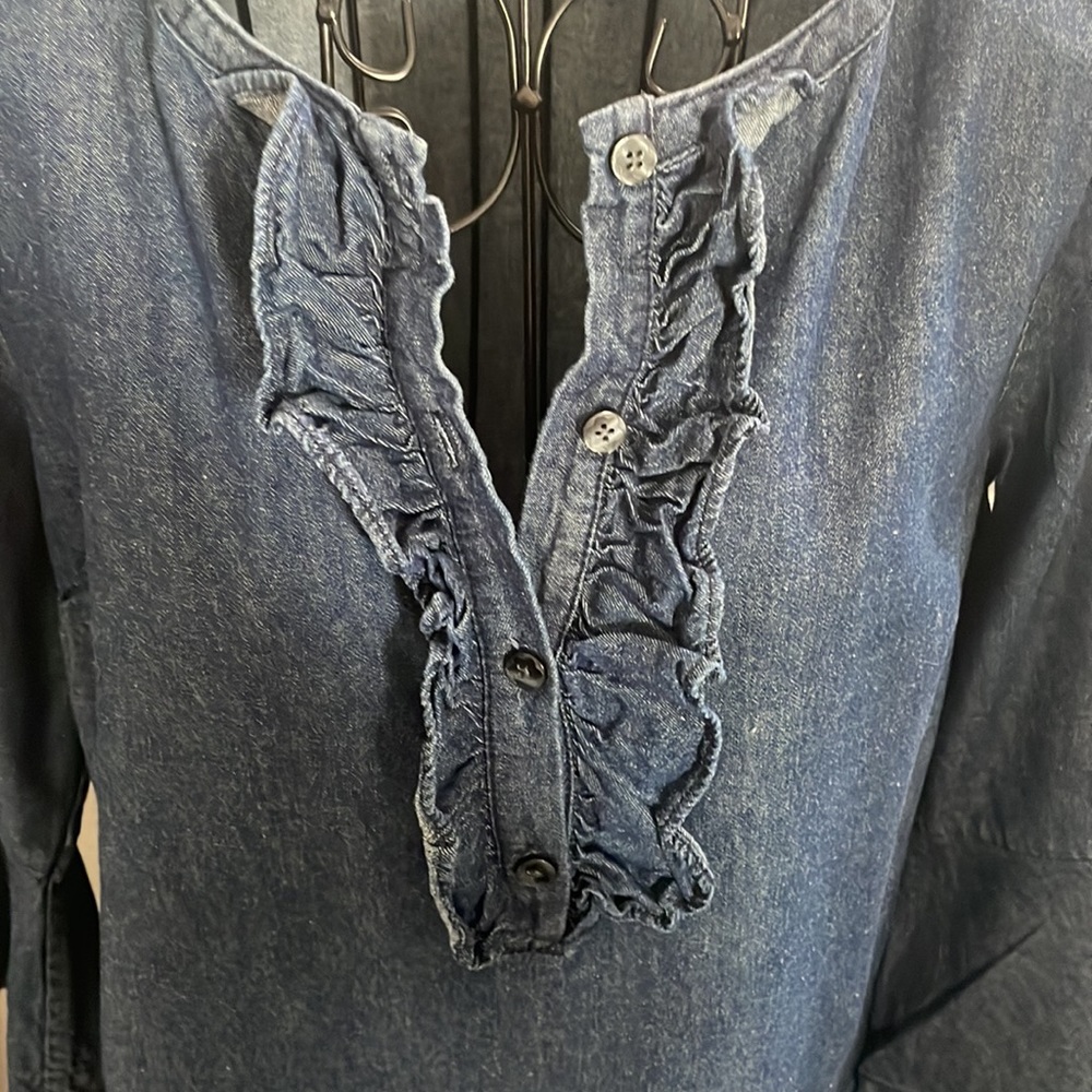 Draper James Chambray Ruffle Shift - image 4